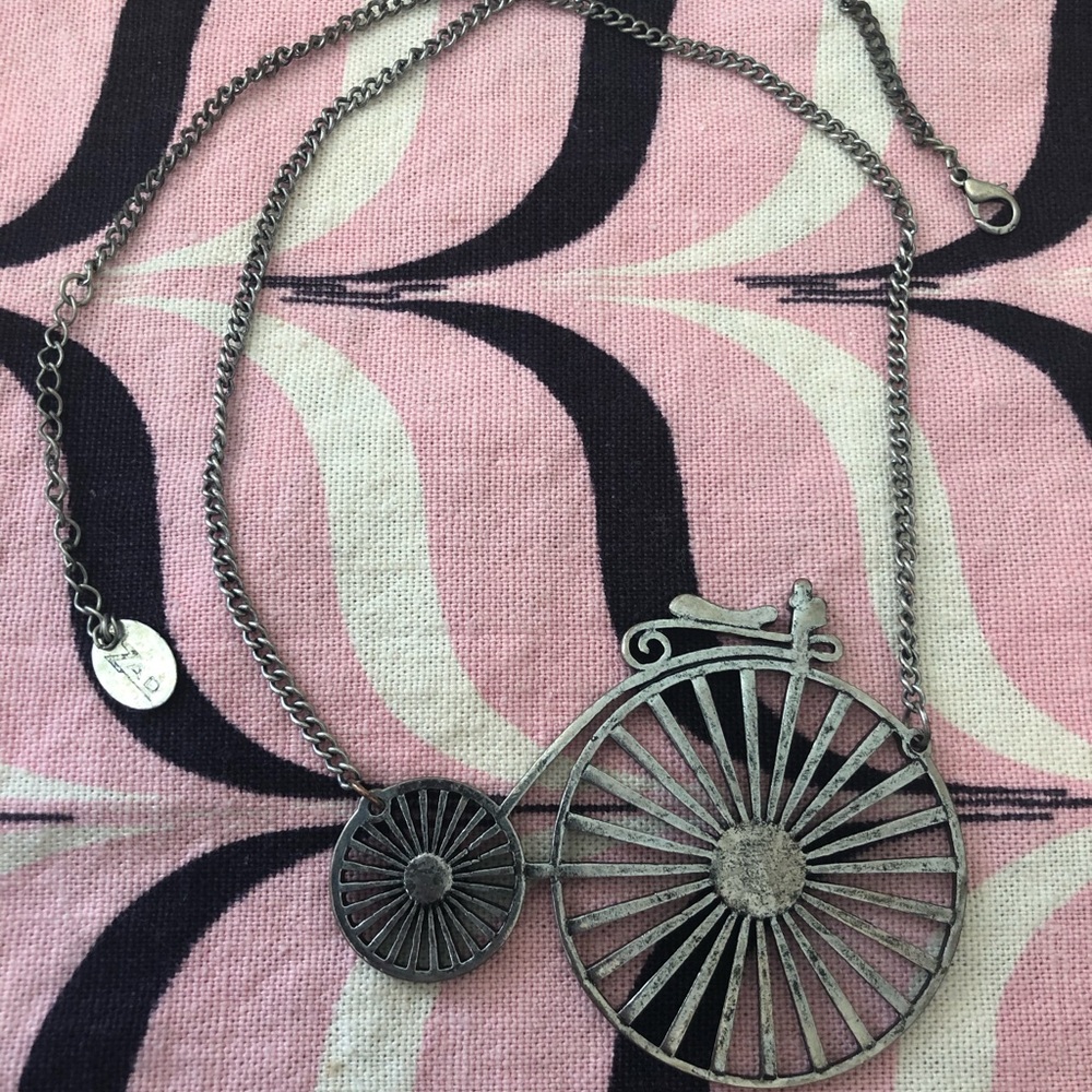Penny farthing necklace